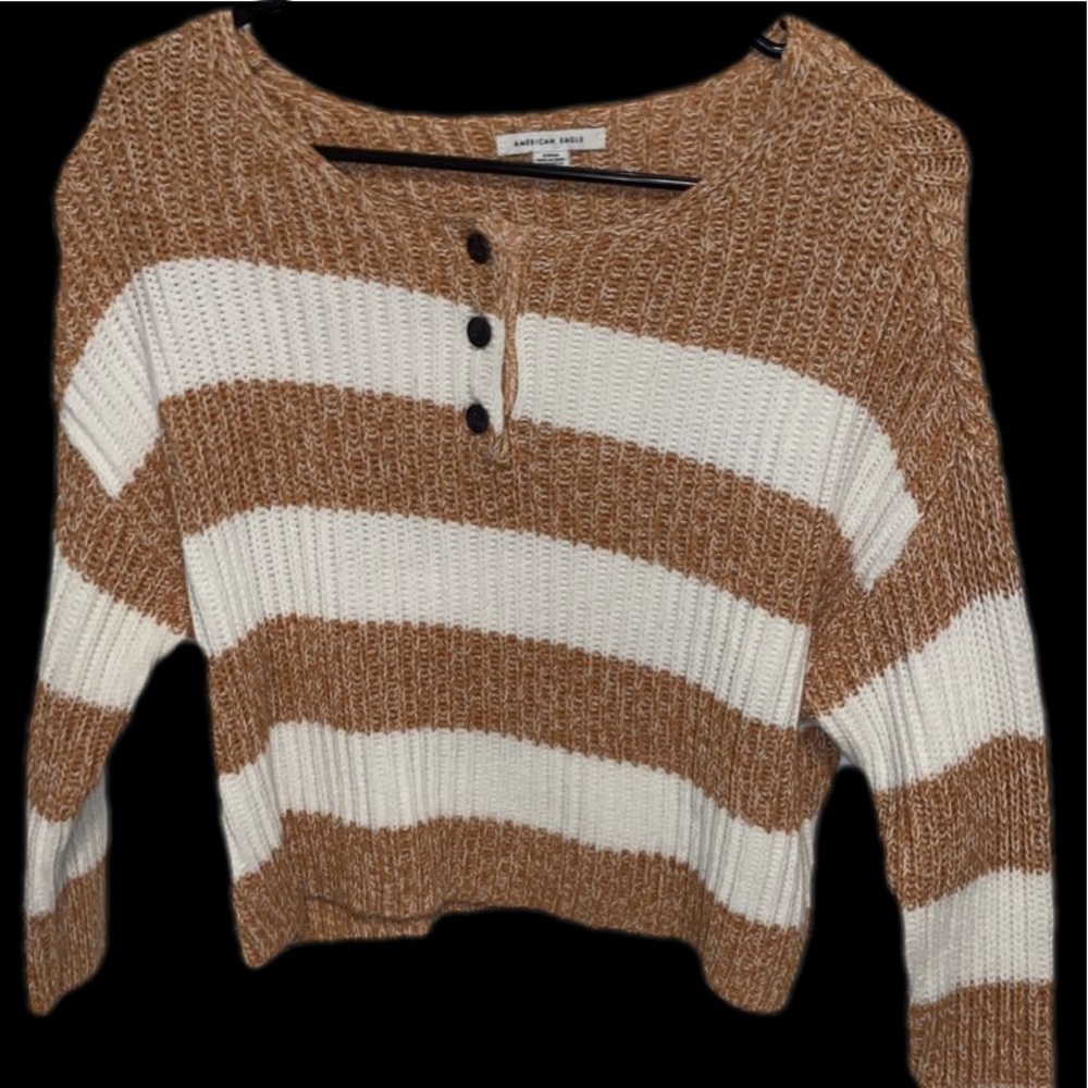 Yellow and white American Eagle sweater